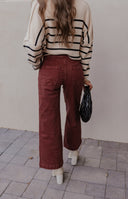 MICA Burnt Brick Red Wide Leg Denim Jeans-Jeans-Krush Kandy, Women's Online Fashion Boutique Located in Phoenix, Arizona (Scottsdale Area)