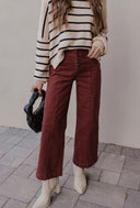 MICA Burnt Brick Red Wide Leg Denim Jeans-Jeans-Rae Collective, Women's Online Fashion Boutique Located in Phoenix, Arizona (Scottsdale Area)