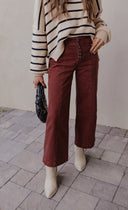 MICA Burnt Brick Red Wide Leg Denim Jeans-Jeans-Krush Kandy, Women's Online Fashion Boutique Located in Phoenix, Arizona (Scottsdale Area)