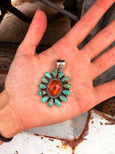 Turquoise & Amber Pendant-Rae Collective, Women's Online Fashion Boutique Located in Phoenix, Arizona (Scottsdale Area)