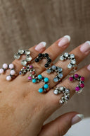 Mini Horseshoe Sterling Silver Stone Ring-Rings-Rae Collective, Women's Online Fashion Boutique Located in Phoenix, Arizona (Scottsdale Area)