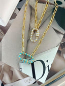 Enamel Stripe Carabiner Magnetic Necklace-Necklaces-Rae Collective, Women's Online Fashion Boutique Located in Phoenix, Arizona (Scottsdale Area)