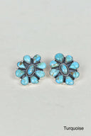 Stone Blossom Sterling Silver Earrings-Stud Earrings-Krush Kandy, Women's Online Fashion Boutique Located in Phoenix, Arizona (Scottsdale Area)