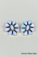 Stone Blossom Sterling Silver Earrings-Stud Earrings-Rae Collective, Women's Online Fashion Boutique Located in Phoenix, Arizona (Scottsdale Area)
