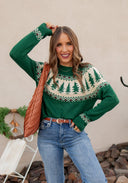 Vintage Pines Soft Knit Holiday Sweater-Sweaters-Krush Kandy, Women's Online Fashion Boutique Located in Phoenix, Arizona (Scottsdale Area)