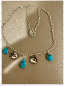 Desert Bloom Turquoise & Silver Charm Necklace