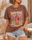 Rock Roll World Tour Leopard Graphic Top