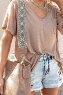 POL Take The Chance Relaxed Fit V-Neck Tee | 8 Colors-Short Sleeve Tops-Rae Collective, Women's Online Fashion Boutique Located in Phoenix, Arizona (Scottsdale Area)