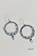 Hammered Hoop & Gemmed Loop Earring-Hoop Earrings-Rae Collective, Women's Online Fashion Boutique Located in Phoenix, Arizona (Scottsdale Area)