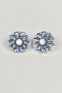 Sterling Silver Daisy Concho Stud Earrings-Stud Earrings-Rae Collective, Women's Online Fashion Boutique Located in Phoenix, Arizona (Scottsdale Area)