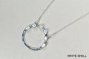 Luna's Crescent Gemstone Necklace-Pendant Necklaces-Krush Kandy, Women's Online Fashion Boutique Located in Phoenix, Arizona (Scottsdale Area)