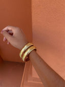 Waterproof Ribbed Stainless Steel Coil Bangle Bracelet