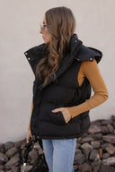 Chic Luxe Hooded Puffer Vest-Vests-Rae Collective, Women's Online Fashion Boutique Located in Phoenix, Arizona (Scottsdale Area)
