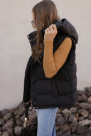 Chic Luxe Hooded Puffer Vest-Vests-Rae Collective, Women's Online Fashion Boutique Located in Phoenix, Arizona (Scottsdale Area)