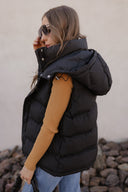 Chic Luxe Hooded Puffer Vest-Vests-Rae Collective, Women's Online Fashion Boutique Located in Phoenix, Arizona (Scottsdale Area)