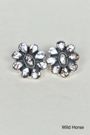 Stone Blossom Sterling Silver Earrings-Stud Earrings-Krush Kandy, Women's Online Fashion Boutique Located in Phoenix, Arizona (Scottsdale Area)