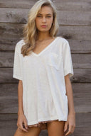 POL Take The Chance Relaxed Fit V-Neck Tee | 8 Colors-Short Sleeve Tops-Rae Collective, Women's Online Fashion Boutique Located in Phoenix, Arizona (Scottsdale Area)