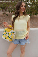 Honeycomb Charm Crotchet Knit Sweater Vest-Tops-Rae Collective, Women's Online Fashion Boutique Located in Phoenix, Arizona (Scottsdale Area)