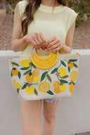 Golden Citrus Embroidered Tote-Purses & Bags-Krush Kandy, Women's Online Fashion Boutique Located in Phoenix, Arizona (Scottsdale Area)