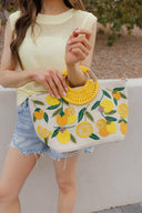 Golden Citrus Embroidered Tote-Purses & Bags-Rae Collective, Women's Online Fashion Boutique Located in Phoenix, Arizona (Scottsdale Area)