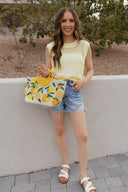 Golden Citrus Embroidered Tote-Purses & Bags-Krush Kandy, Women's Online Fashion Boutique Located in Phoenix, Arizona (Scottsdale Area)