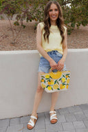 Golden Citrus Embroidered Tote-Purses & Bags-Krush Kandy, Women's Online Fashion Boutique Located in Phoenix, Arizona (Scottsdale Area)