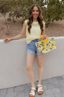 Golden Citrus Embroidered Tote-Purses & Bags-Krush Kandy, Women's Online Fashion Boutique Located in Phoenix, Arizona (Scottsdale Area)