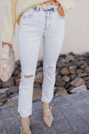 Kancan Cloudline Distressed Slim Flare Jeans-Jeans-Rae Collective, Women's Online Fashion Boutique Located in Phoenix, Arizona (Scottsdale Area)