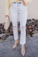 Kancan Cloudline Distressed Slim Flare Jeans-Jeans-Rae Collective, Women's Online Fashion Boutique Located in Phoenix, Arizona (Scottsdale Area)