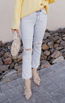 Kancan Cloudline Distressed Slim Flare Jeans-Jeans-Rae Collective, Women's Online Fashion Boutique Located in Phoenix, Arizona (Scottsdale Area)
