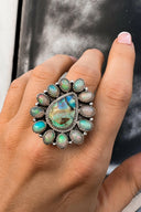 Sterling Opal & Ethiopian Opal Cluster Ring MADE TO ORDER-Cluster Rings-Rae Collective, Women's Online Fashion Boutique Located in Phoenix, Arizona (Scottsdale Area)