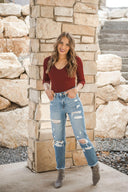 Niki Biki Right Decision V Neck Crop Top | (4 colors!)-Long Sleeve Tops-Rae Collective, Women's Online Fashion Boutique Located in Phoenix, Arizona (Scottsdale Area)